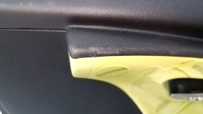 Door trim card front right Chevrolet Volt 11-15 black, with individual light green insert, BOSE, leather armrest, dent, scratches, abrasions, cracked insert