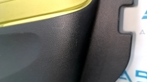 Door trim card front right Chevrolet Volt 11-15 black, with individual light green insert, BOSE, leather armrest, dent, scratches, abrasions, cracked insert
