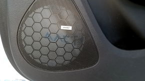 Door trim card front right Chevrolet Volt 11-15 black, with individual burgundy insert, BOSE, leather armrest, dent, scratches, abrasions, cracked insert, peeled chrome on the handle