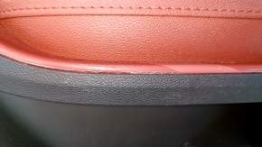 Door trim card front right Chevrolet Volt 11-15 black, with individual burgundy insert, BOSE, leather armrest, dent, scratches, abrasions, cracked insert, peeled chrome on the handle
