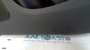 Door trim card front right Chevrolet Volt 11-15 black, with individual burgundy insert, BOSE, leather armrest, dent, scratches, abrasions, cracked insert, peeled chrome on the handle