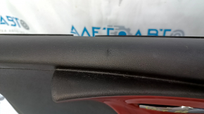 Door trim card front right Chevrolet Volt 11-15 black, with individual burgundy insert, BOSE, leather armrest, dent, scratches, abrasions, cracked insert, peeled chrome on the handle