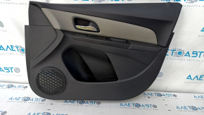 Door trim card front right Chevrolet Cruze 11-15, black, with gray insert, leather armrest, scratches