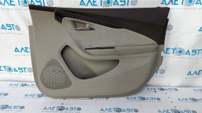 Door trim card front right Chevrolet Volt 11-15 light gray, with gray insert velour, bump, scratches, whitened plastic
