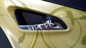Door trim card front right Chevrolet Volt 11-15 black, with individual light green insert, BOSE, leather armrest, dent, scratches, abrasions, cracked insert