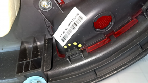 Door trim card front left Kia Optima 11-15 black, with gray insert cloth, armrest leather, scratches, abrasions, crack in fastening, missing fastening