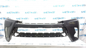 Front bare bumper Toyota Highlander 17-19 without parking sensors, graphite, tears, dented, scratches, broken fasteners