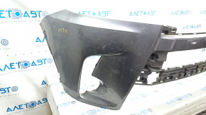 Front bare bumper Toyota Highlander 17-19 without parking sensors, graphite, tears, dented, scratches, broken fasteners