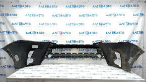 Front bare bumper Toyota Highlander 17-19 without parking sensors, graphite, tears, dented, scratches, broken fasteners