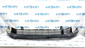 Front bumper lip Toyota Highlander 17-19 structure, scratches, dented, cracks in fasteners, fractures