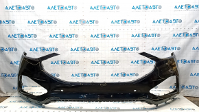 Front bare bumper Ford Edge 19 - for parking sensors, without towing hook, black, non-factory holes, rubbed