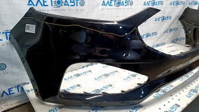 Front bare bumper Ford Edge 19 - for parking sensors, without towing hook, black, non-factory holes, rubbed