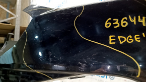 Front bare bumper Ford Edge 19 - for parking sensors, without towing hook, black, non-factory holes, rubbed