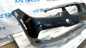 Bare front bumper BMW 3 F30 16-18 Basis, black, pressed, scratches, sand, non-factory holes