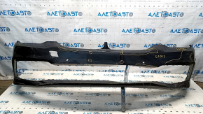 Bare front bumper BMW 5 G30 17-20 for parking sensors, black, burned, broken fasteners, scratches, non-factory holes