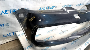 Bare front bumper BMW 5 G30 17-20 for parking sensors, black, burned, broken fasteners, scratches, non-factory holes