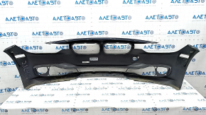 Bare front bumper BMW 3 F30 12-15 without parking sensors, without washers, blue, scratches, dented, non-factory holes