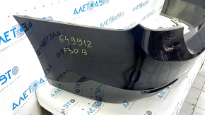 Bare rear bumper BMW 3 F30 12-15 without parking sensors, blue, dented, scratches, broken mount