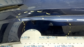 Bare rear bumper BMW 3 F30 12-15 without parking sensors, blue, dented, scratches, broken mount
