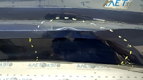 Bare rear bumper BMW 3 F30 12-15 without parking sensors, blue, dented, scratches, broken mount