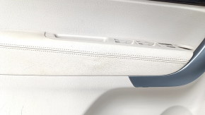 Door trim card front left Kia Sorento 10-15 beige, armrest leather, trim wood, scratches, dents on leather, without plug