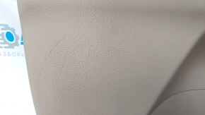 Door trim card front left Kia Sorento 10-15 beige, armrest leather, trim wood, scratches, dents on leather, without plug