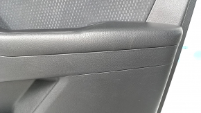 Door trim card front right Kia Optima 11-15 black, with gray insert cloth, armrest leather, scratches, abrasions, dent, scuff