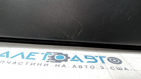 Door trim card front right Kia Optima 11-15 black, with gray insert cloth, armrest leather, scratches, abrasions, dent, scuff