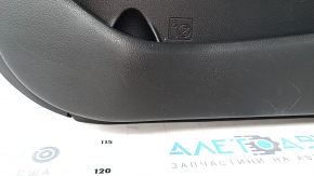 Door trim card front right Kia Optima 11-15 black, with gray insert cloth, armrest leather, scratches, abrasions, dent, scuff