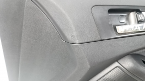 Door trim card front right Kia Optima 11-15 black, with gray insert cloth, armrest leather, scratches, abrasions, dent, scuff