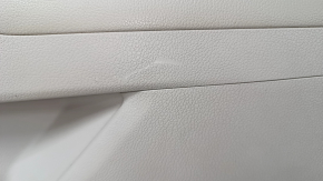 Door trim card front right Kia Optima 11-15 beige, with beige insert cloth, gray overlay, leather armrest, scratches, dent, for cleaning, bump