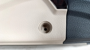 Door trim card front left Kia Sorento 10-15 beige, armrest leather, trim wood, scratches, dents on leather, without plug