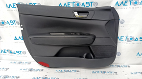 Door trim card front left Kia Optima 16- black, with black insert leather, armrest leather, scratches, dents, tear, abrasions