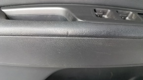 Door trim card front left Kia Optima 16- black, with black insert leather, armrest leather, scratches, dents, tear, abrasions
