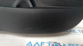 Door trim card front left Kia Optima 16- black, with black insert leather, armrest leather, scratches, dents, tear, abrasions