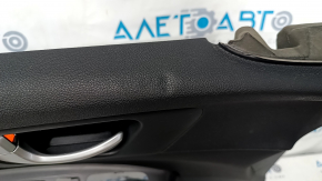 Door trim card front left Kia Optima 16- black, with black insert leather, armrest leather, scratches, dents, tear, abrasions