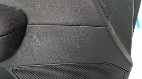 Door trim card front left Kia Optima 16- black, with black insert leather, armrest leather, scratches, dents, tear, abrasions