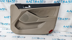 Door trim card front right Kia Optima 11-15 beige leather, wood trim, Infinity, for re-upholstery, dents