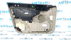 Door trim card front right Kia Optima 11-15 beige, with beige insert cloth, gray overlay, leather armrest, for cleaning, butt