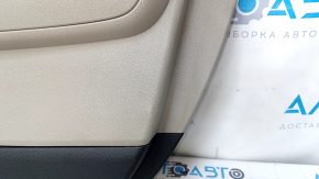 Door trim card front right Kia Optima 16- black, with beige insert leather, armrest leather, scratches. plastic turned white, butt