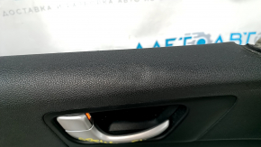 Door trim card front left Kia Optima 16- black, with black insert leather, armrest leather, scratches, dent, bump, abrasions