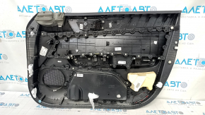 Door trim card front left Kia Optima 16- black, with black insert leather, armrest leather, scratches, dent, bump, abrasions