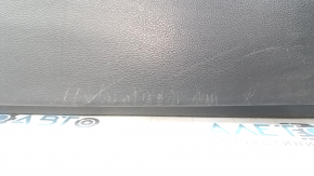 Door trim card front left Hyundai Sonata 15-17 black, with gray insert plastic, armrest leather, gray molding structure, dents, scratches, abrasions, need cleaning, cracks in fasteners