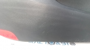 Door trim card front left Hyundai Sonata 15-17 black, with gray insert plastic, armrest leather, gray molding structure, dents, scratches, abrasions, need cleaning, cracks in fasteners