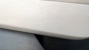 Door trim card front left Hyundai Sonata 15-17 black, with gray insert plastic, armrest leather, gray molding structure, dents, scratches, abrasions, need cleaning, cracks in fasteners