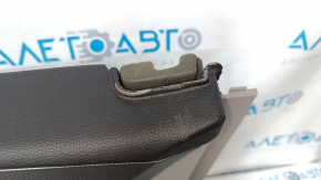 Door trim card front left Hyundai Sonata 15-17 black, with gray insert plastic, armrest leather, gray molding structure, dents, scratches, abrasions, need cleaning, cracks in fasteners
