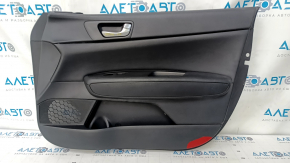 Door trim card front right Kia Optima 16- black, with black insert leather, armrest leather, butt, scratches, abrasions, tears