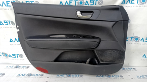 Door trim card front left Kia Optima 16- black, with black insert leather, armrest leather, scratches, dent, abrasions
