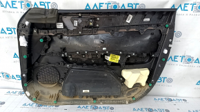 Door trim card front left Kia Optima 16- black, with black insert leather, armrest leather, scratches, dent, abrasions