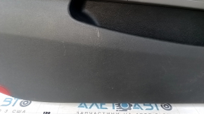 Door trim card front left Hyundai Sonata 11-15 dark gray, with gray insert plastic, armrest leather, dents, scratches, abrasions